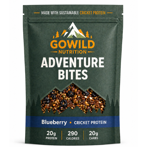 Gowild Nutrition Adventure Bites blueberry package on a white background