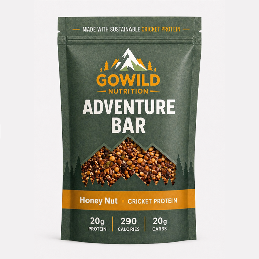 Gowild Nutrition Adventure Bar package with honey nut flavor on a white background