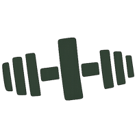 Black dumbbell shape on a white background